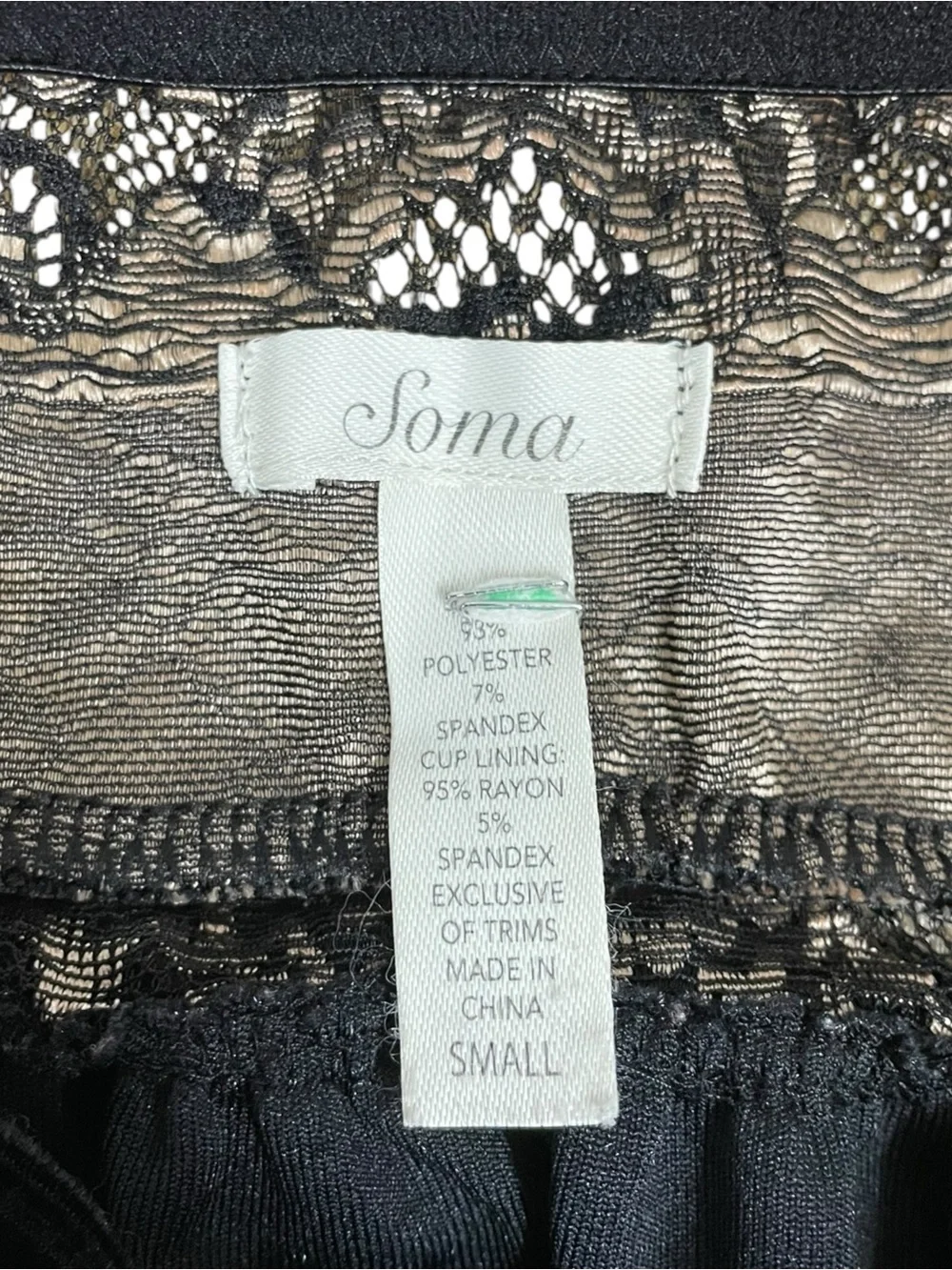 Soma Black Velvet Lace Chemise Nightgown Small